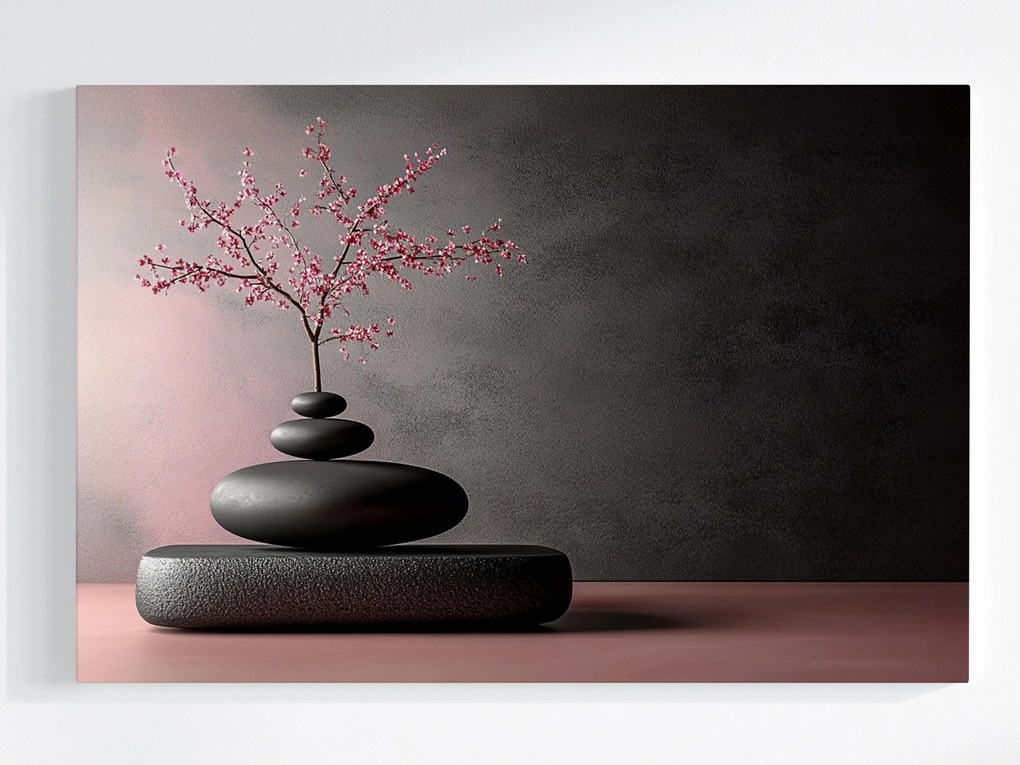 Vászonkép Canvas Zen Wellness Kövek Sakura Harmónia Relaxáció 120x80