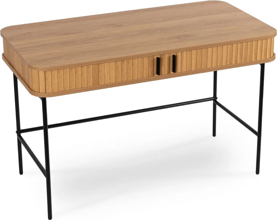 Íróasztal 120 cm, bordázott tölgy kivitelben TRISH