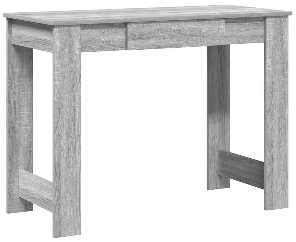 szürke sonoma színű szerelt fa íróasztal 100x45x75 cm