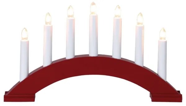 Eglo 410446 - Karácsonyi gyertyatartó BEA 7xE10/3W/230V piros