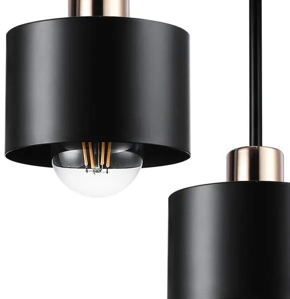 Csillár 3xE27/35W/230V átm. 30 cm fekete/arany