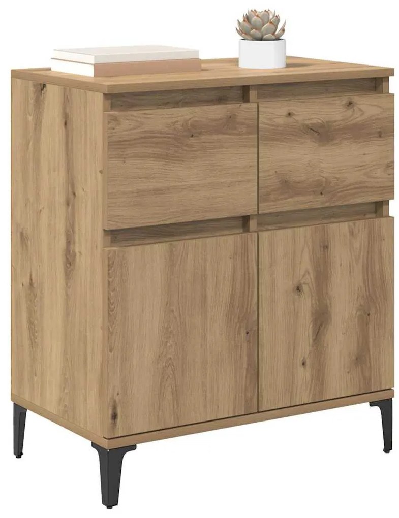 Széf fiókkal Artisan tölgy 60 x 35 x 70 cm Műszaki fa és vas