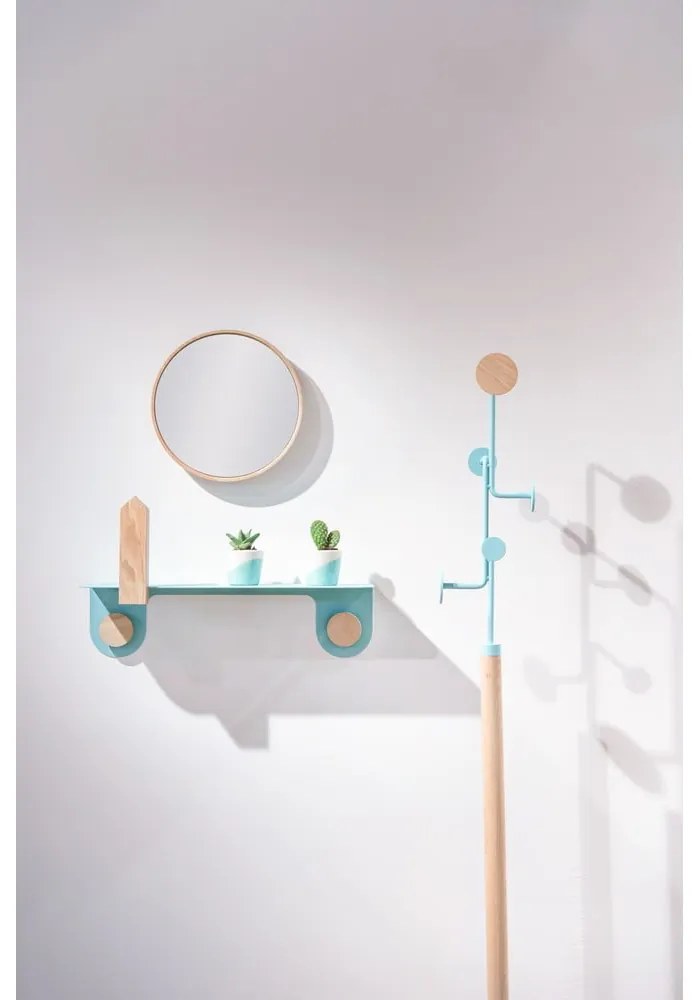 Hook rózsaszín fali polc 2 akasztóval, hosszúság 70 cm - Gazzda