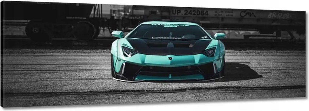Vászonkép 150x50 Türkiz Lamborghini