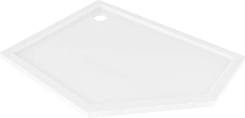 Mexen Flow ötszögletű slim bal oldali zuhanytálca 100 x 80 cm, fehér fényes - 46P108010L