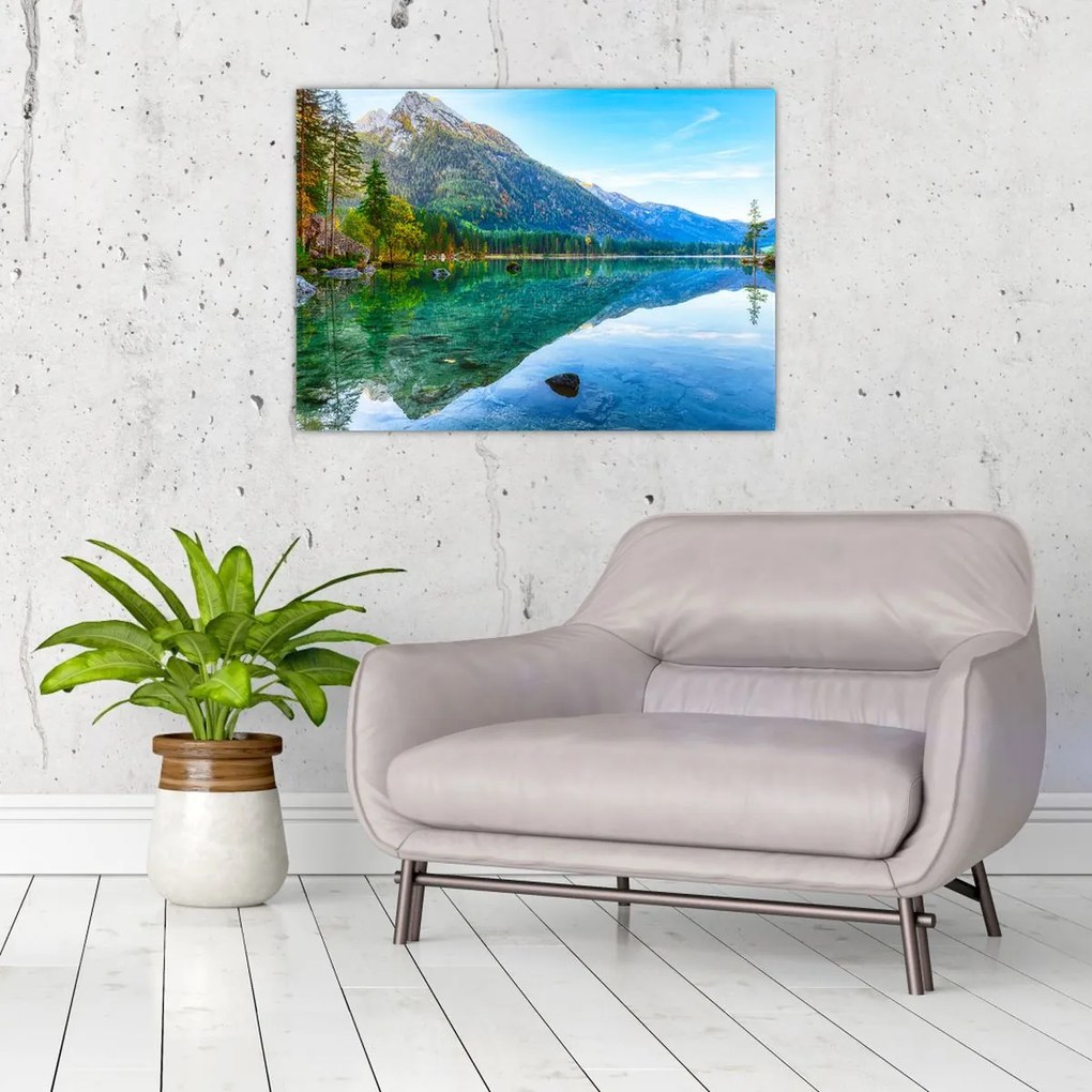 Üveg kép - Hintersee-tó (70x50 cm)