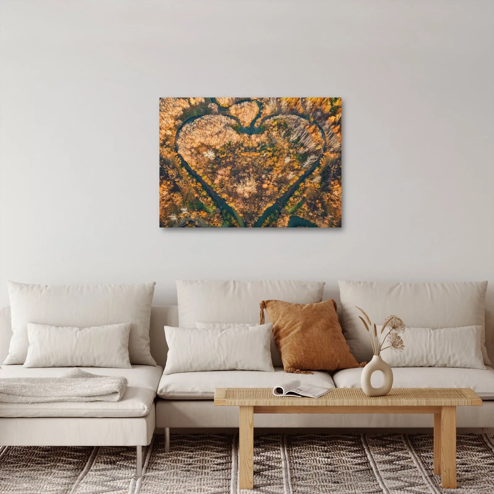 Kép - Szív alakú folyó (70x50 cm)