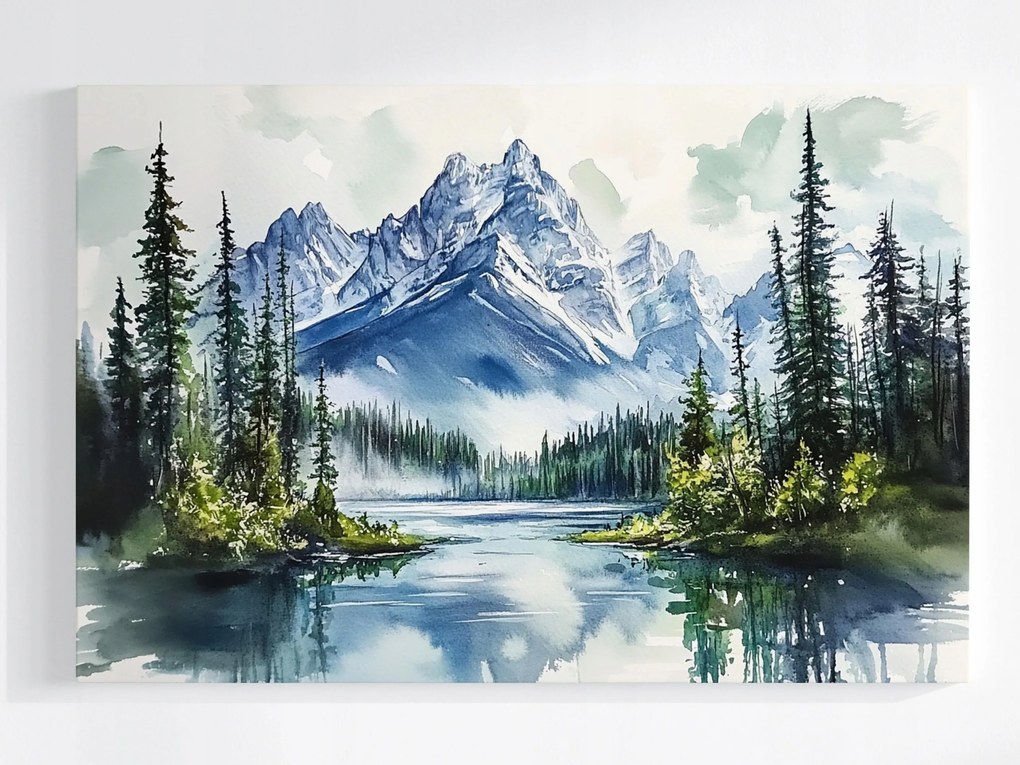 Poszter Tájkép Észak Kanada Hegyek Erdő Tó Természet 120x80