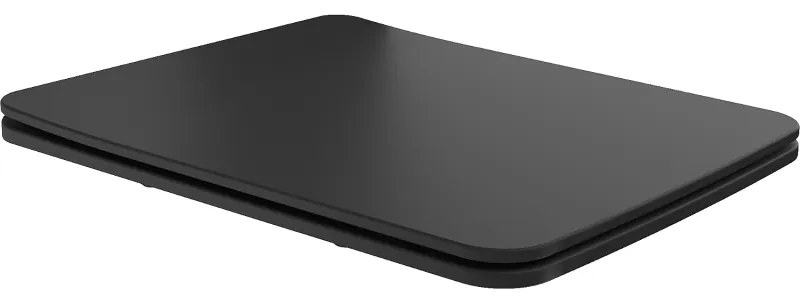 Mexen Vera lassan záródó slim duroplast, fekete matt - 39164085