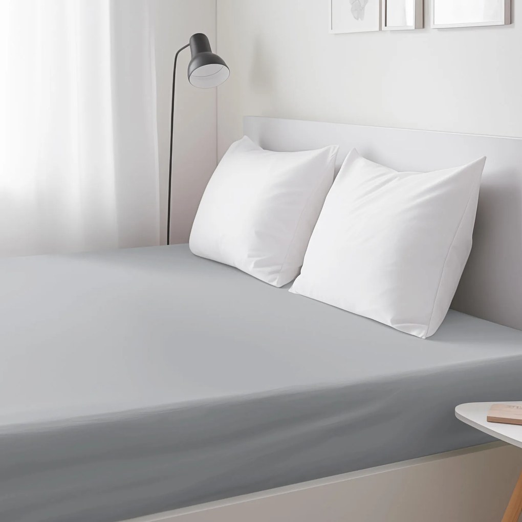 Goldea körgumis pamut lepedő - szürke 80 x 200 cm