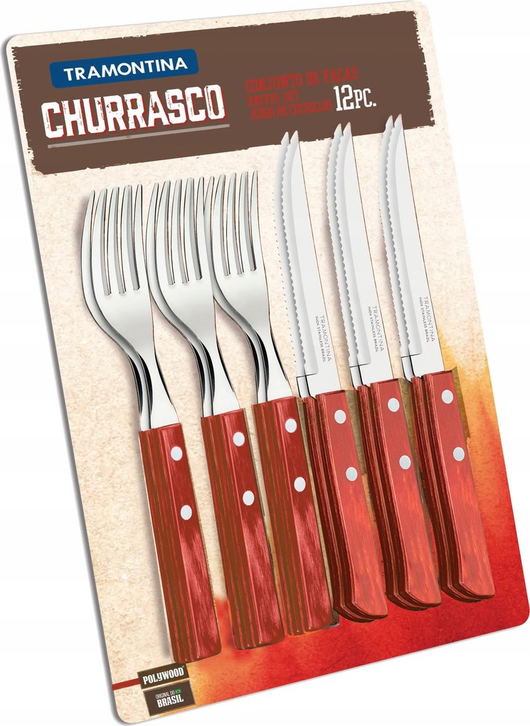 Tramontina 12el. Steak evőeszközök Grill Polywood