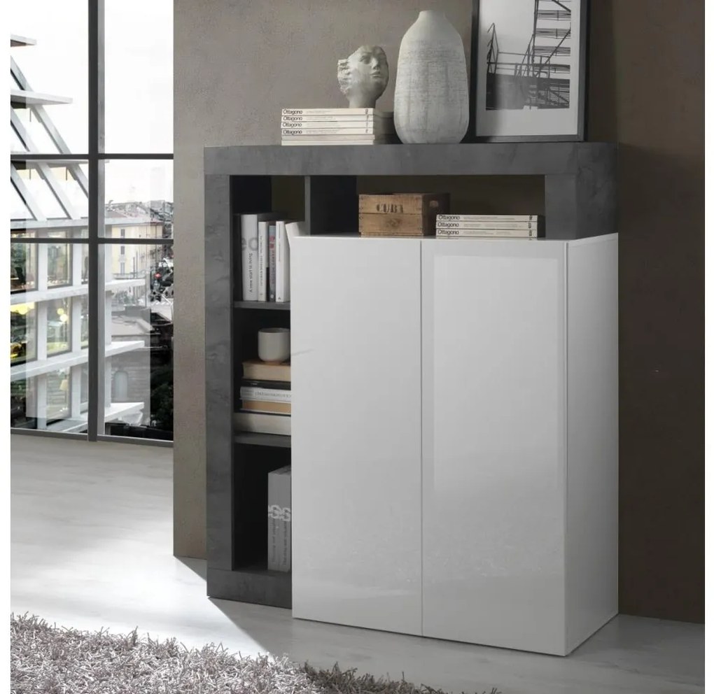 Komód LENOR fehér/antracit