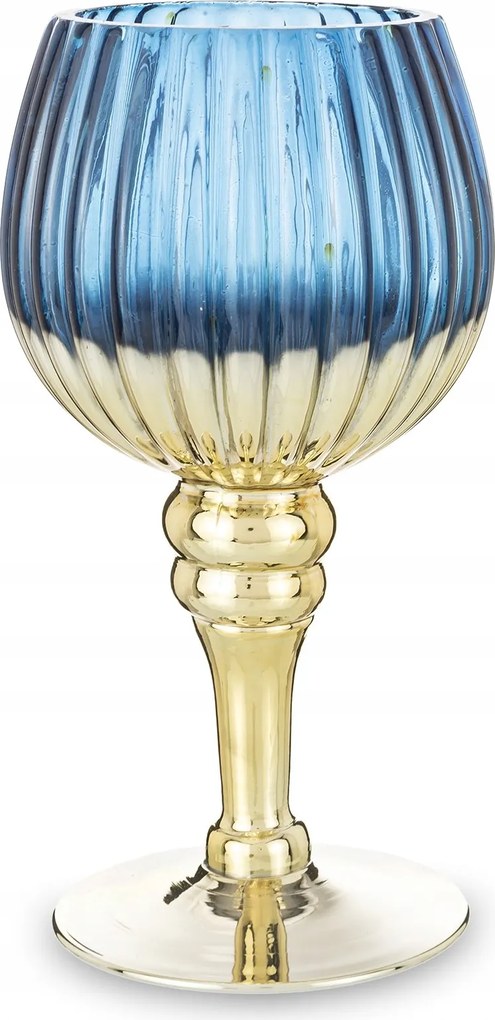Üveg Gyertyatartó Kehely Arany Glamour 20 CM