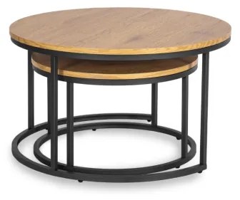 Set masuță de cafea stejar auriu/negru DELIA MAX