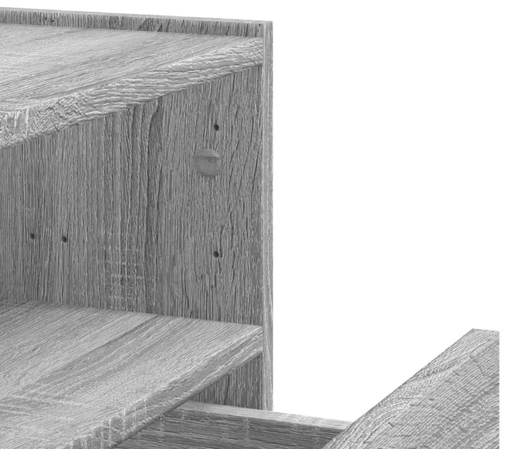 2 db szürke sonoma színű fali éjjeliszekrény 45 x 30 x 35 cm