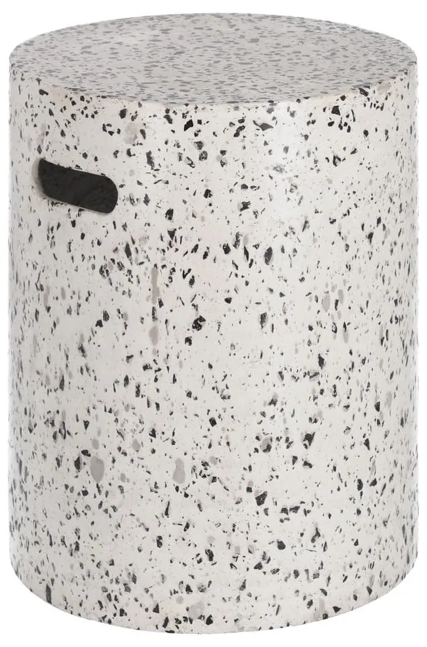 Jenell fehér beton kerti tárolóasztal, ⌀ 35 cm - Kave Home