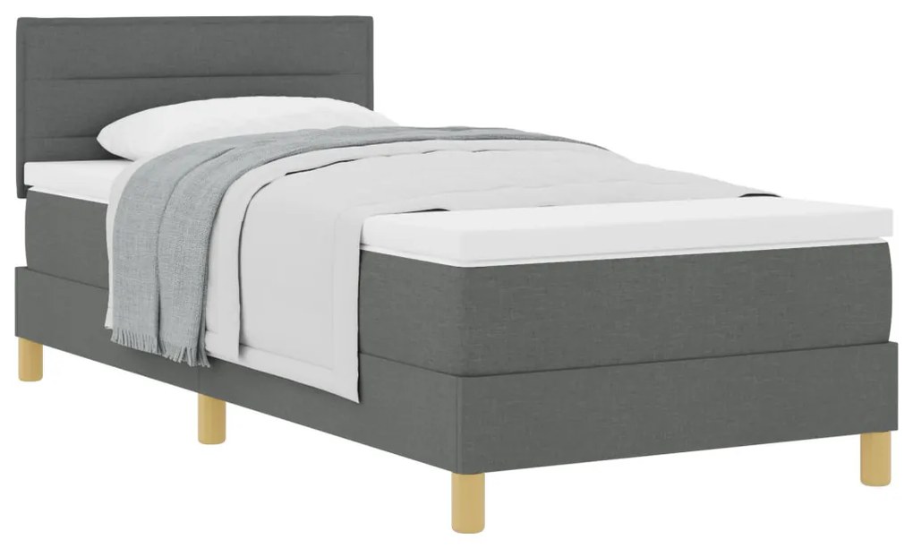 Boxspring Ágy Matraccal Sötétszürke 80x200 cm Szövet