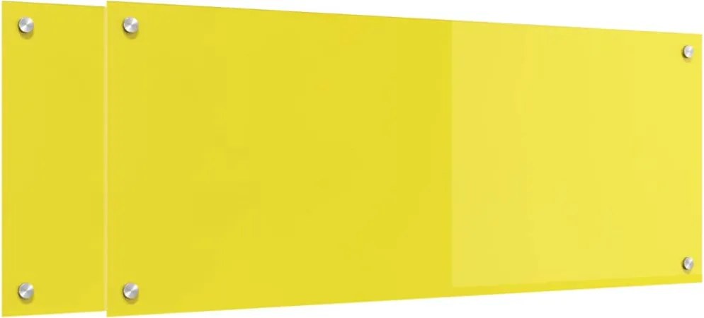 vidaXL Konyhai splashback 2 pcs Sárga 100 x 40 cm edzett üveg