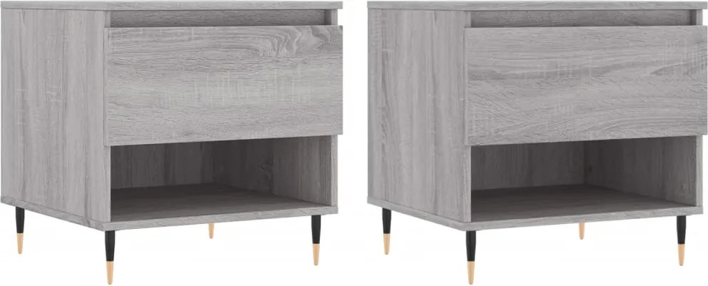 vidaXL 2 db szürke sonoma szerelt fa dohányzóasztal 50 x 46 x 50 cm