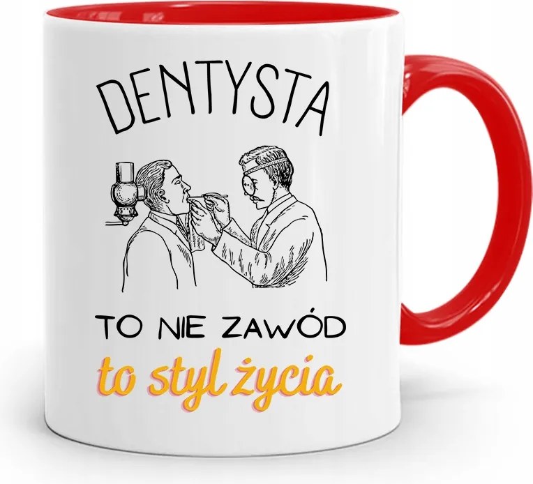 Piros Fogorvos Ajándék Bögre Egy Életstílus, fényképes nyomtatással