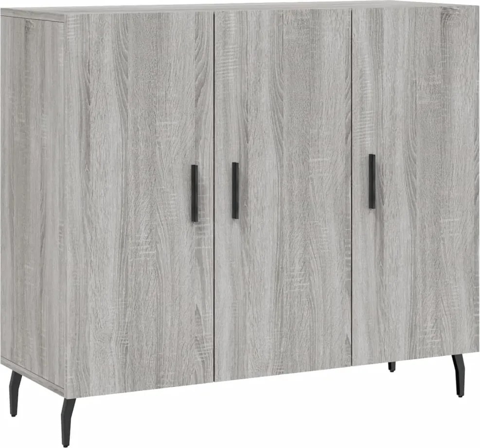 vidaXL szürke sonoma színű szerelt fa tálalószekrény 90 x 34 x 80 cm