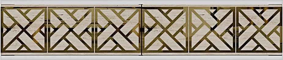 Arex komód, fehér-travertin, 120 cm