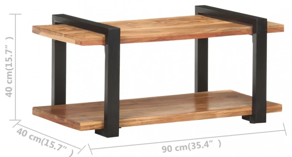 tömör akácfa TV-szekrény 90 x 40 x 40 cm