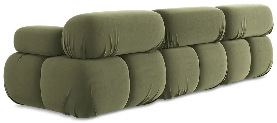 Világoszöld bársony moduláris kanapé 285 cm Lokua – Makamii