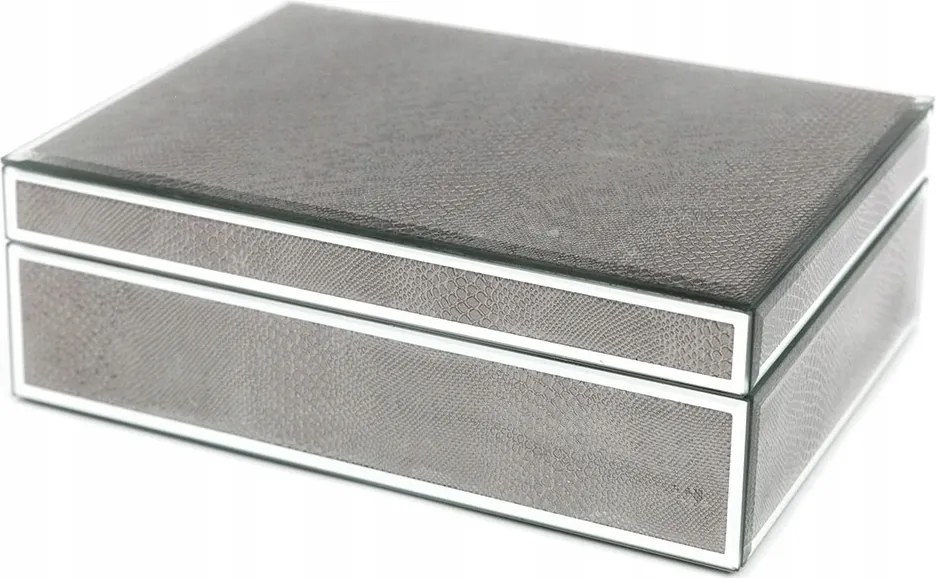 Üveg Ékszertartó Doboz Barna Bézs 25x18