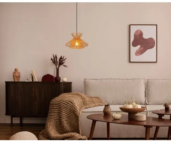 Lucide 10420/32/72 - Csillár zsinóron TASMAN 1xE27/60W/230V bézs