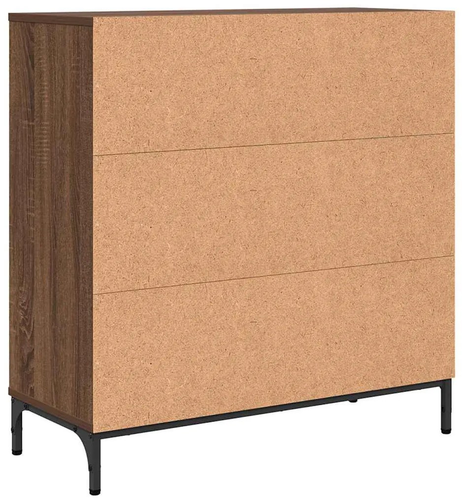 Széf fiókkal barna tölgy 79.5 x 33 x 82 cm Faanyag