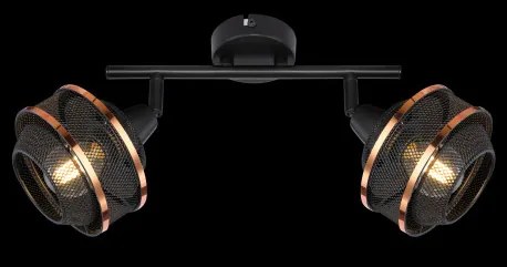 Globo 54020-2 Spotlámpa fém fekete-arany színben,fém drót búrával. HxSZxM: 275x120x215mm, 2xE14 40W 230V izzók nélkül