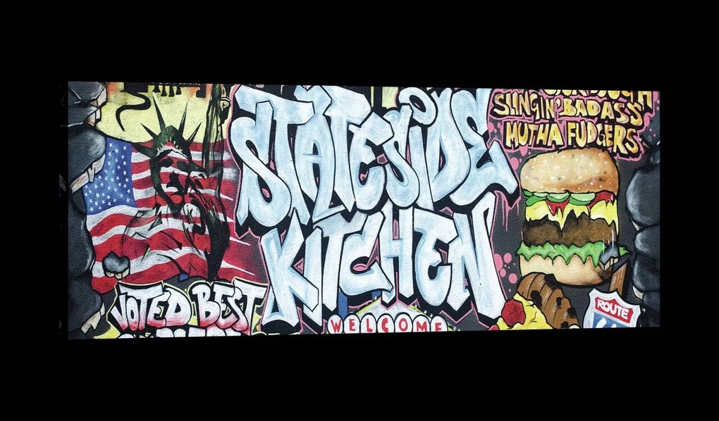 Vászonkép 145x45 Graffiti street-art városi konyha hamburger pizza New York