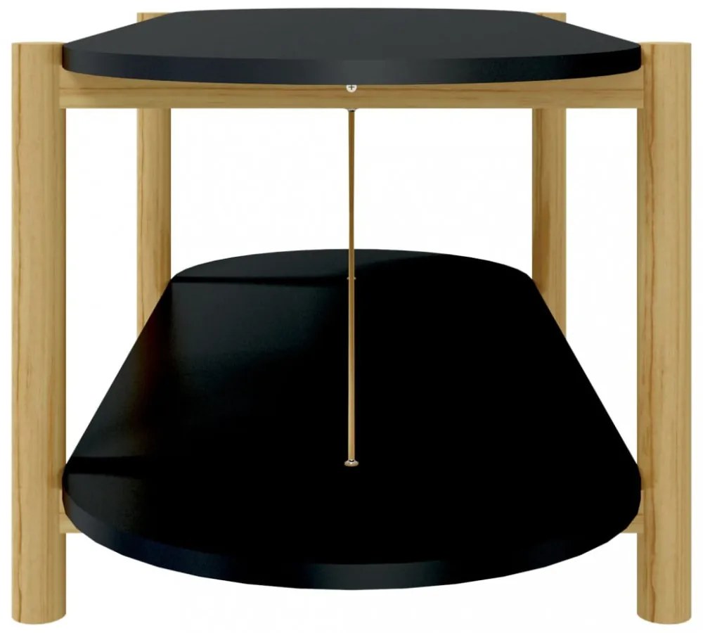 fekete szerelt fa dohányzóasztal 110x48x40 cm
