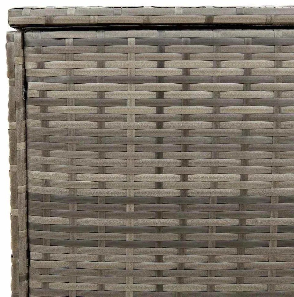 szürke polyrattan kültéri párna doboz 100x55x55,5 cm