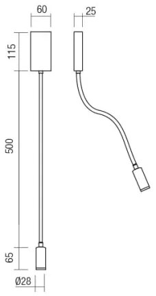 Redo 01-2755 - WALLIE LED flexibilis lámpa LED/3W/230V USB CRI 90 fekete