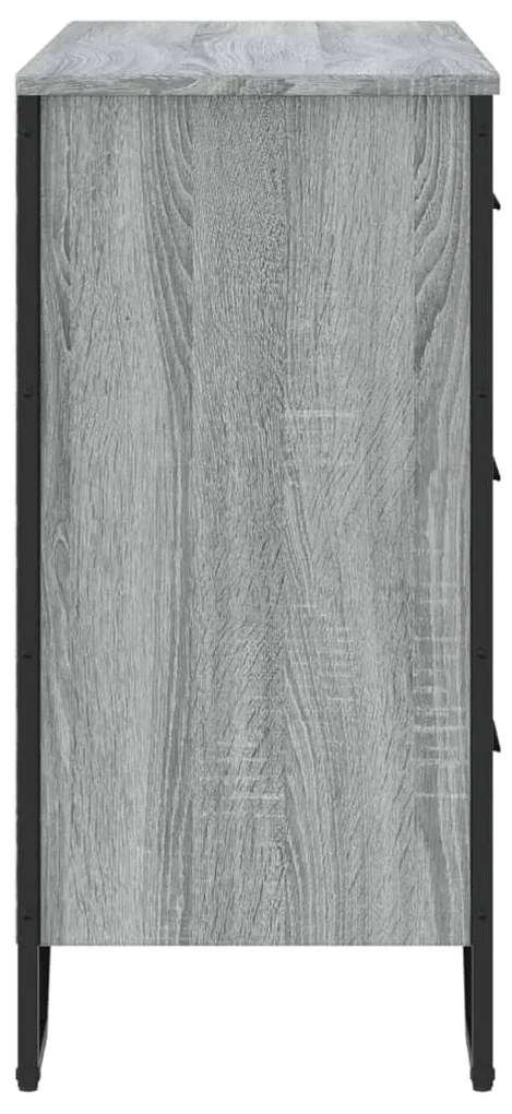 szürke sonoma színű szerelt fa komód 91 x 35,5 x 74,5 cm