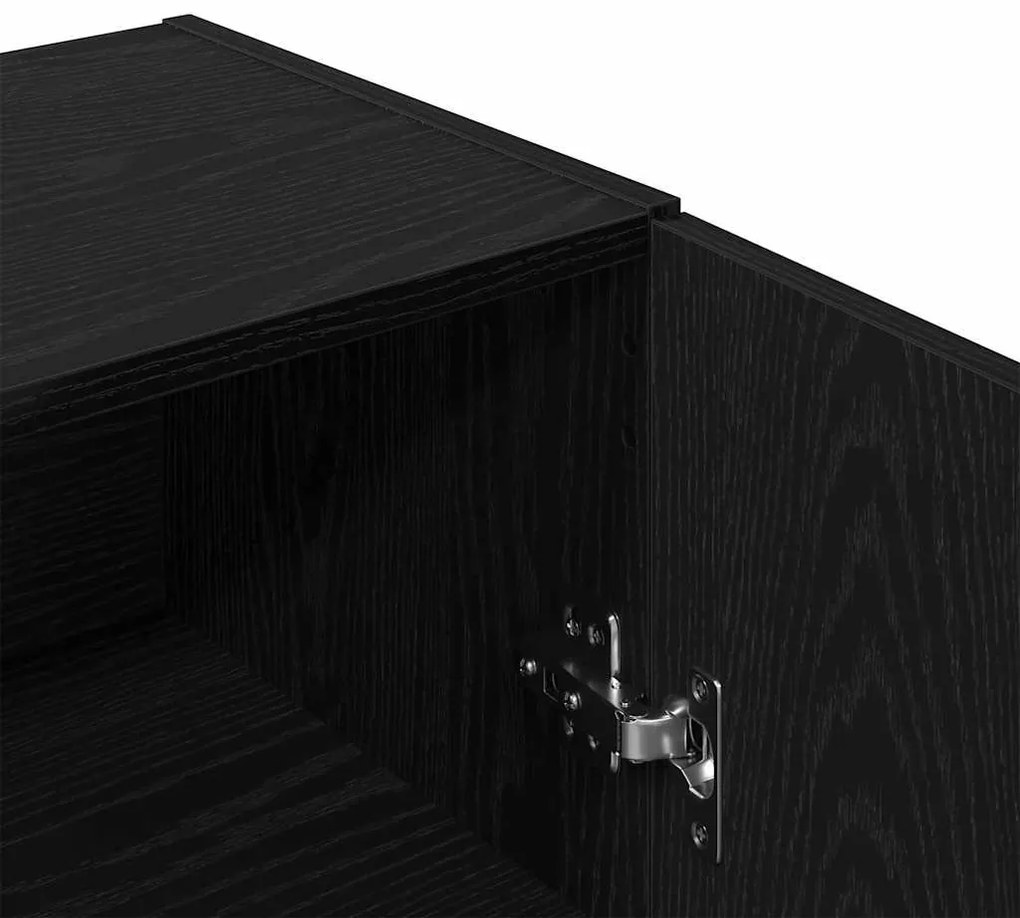 fekete tölgy szerelt fa tálalószekrény 100 x 36 x 60 cm