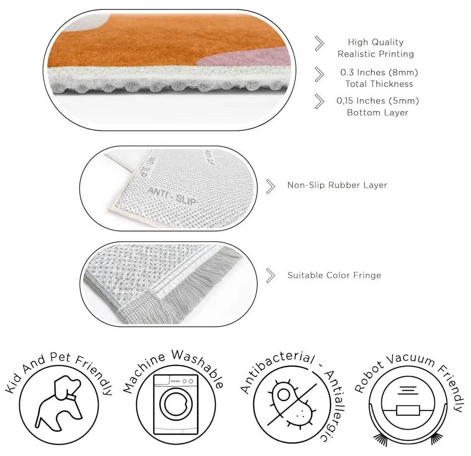 Narancssárga mosható futószőnyeg 60x230 cm Squiggly Orange – Mila Home