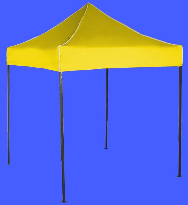Gyorsan összecsukható sátor 2x2m – acél, Sárga, Oldalfalak nélkül