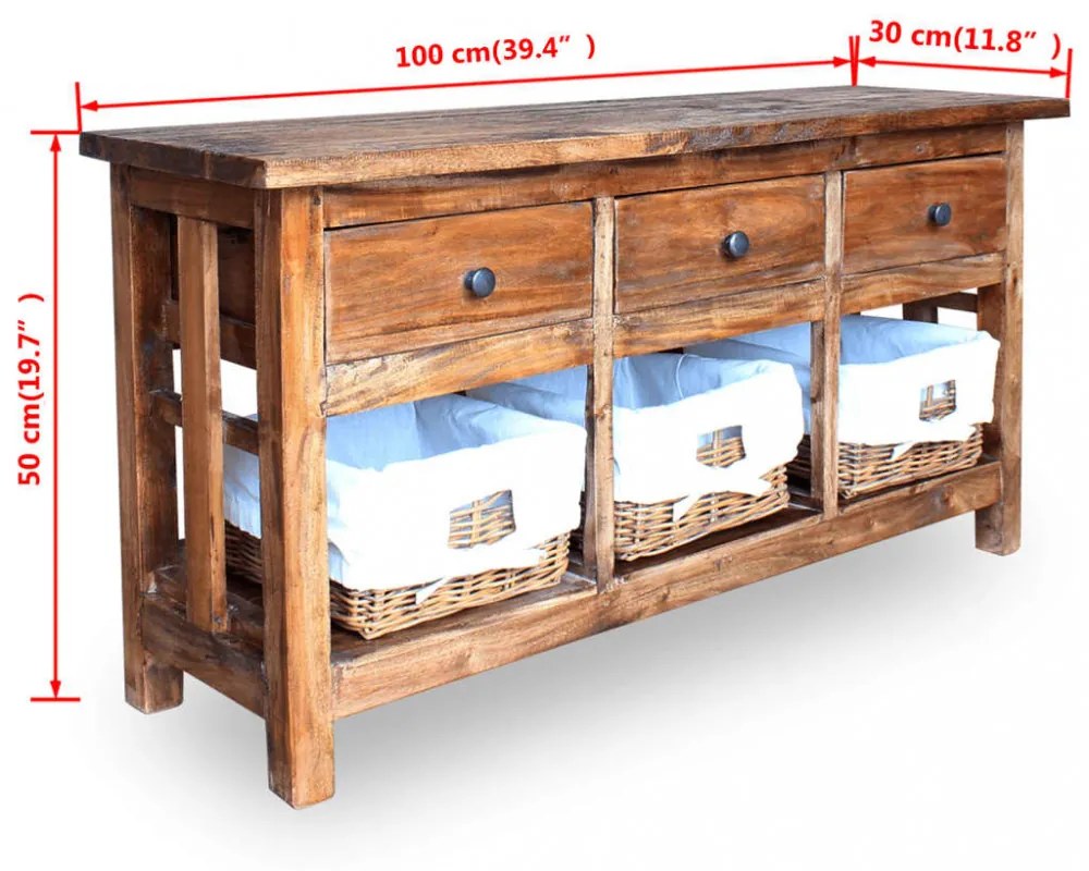 tömör mahagóni fa komód 100 x 30 x 50 cm