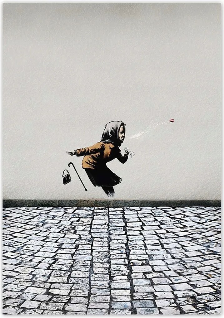 Poszterek 70x100 Banksy Nagymama Achoo Tüsszentés