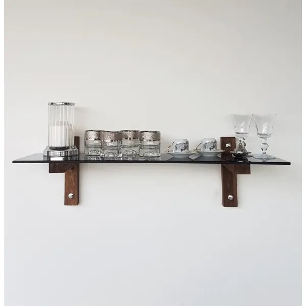 Fali polc 85x25 cm fenyő/fekete