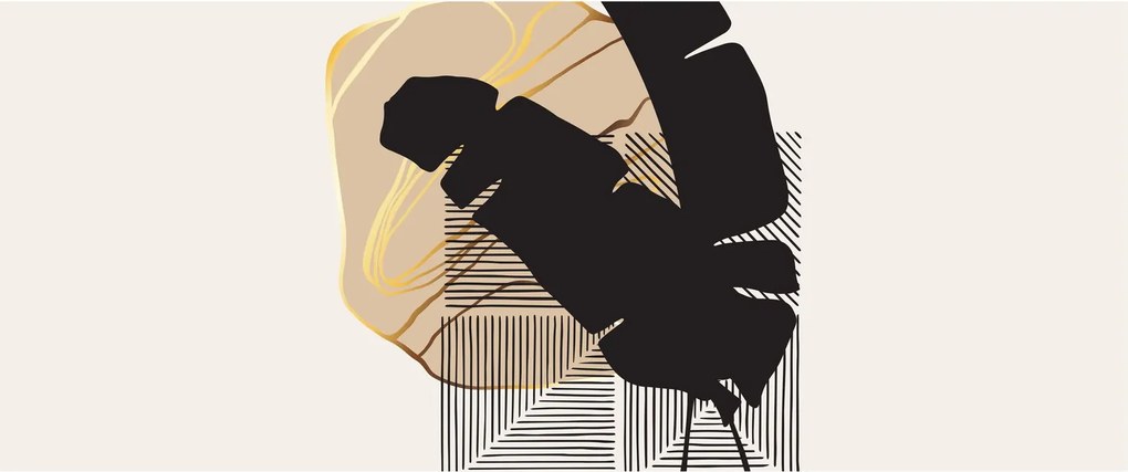 Kép - Absztrakció trópusi levelekkel N⁰4 (120x50 cm)