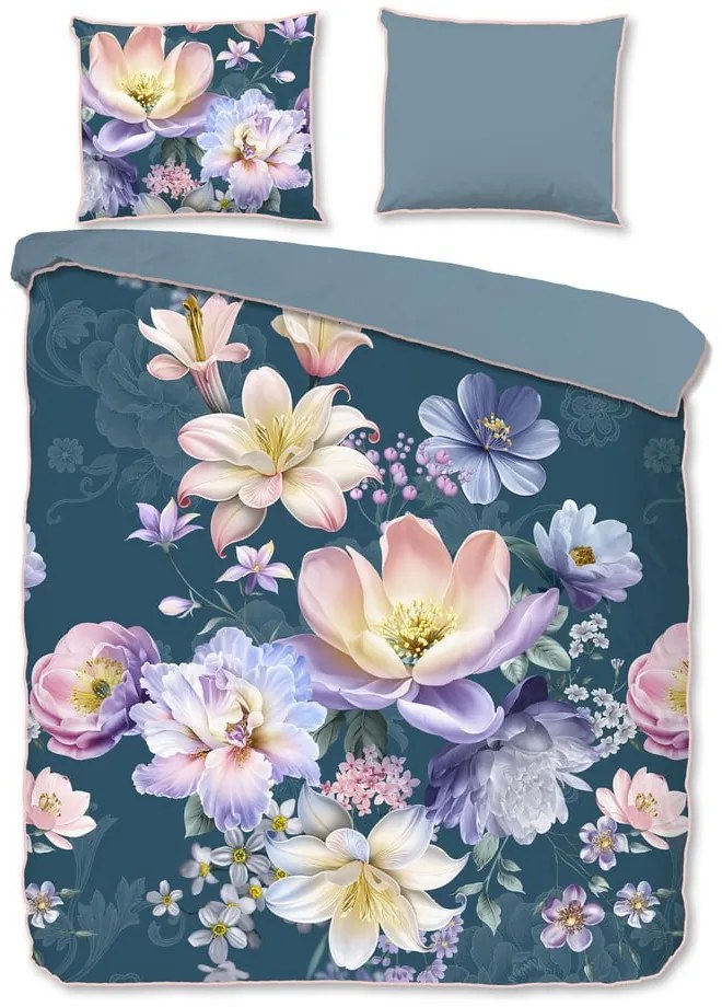 Kék kétszemélyes-hosszabbított pamut-szatén ágyneműhuzat 200x220 cm Mirery – Descanso