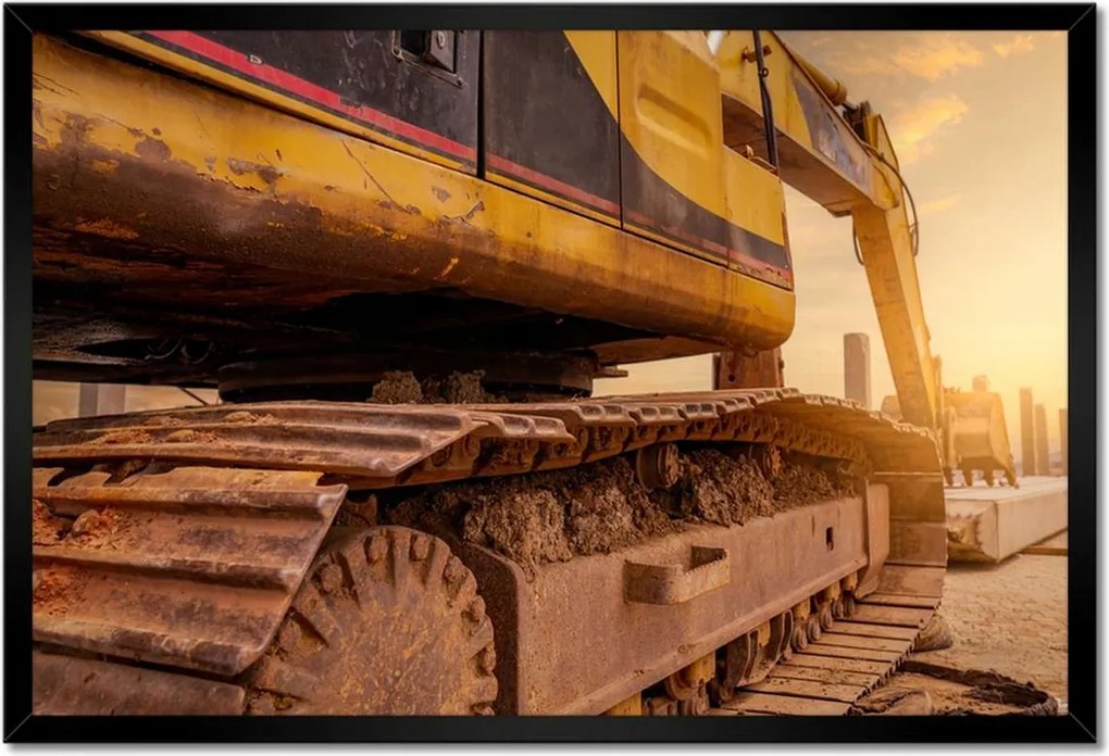 Poszterek keretben 60x40 Lánctalpas kotrógép Építés