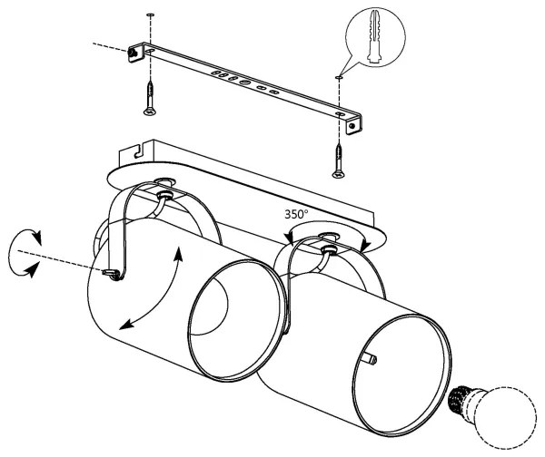Eglo 33646 - VILLABATE spotlámpa 2xE27/10W/230V
