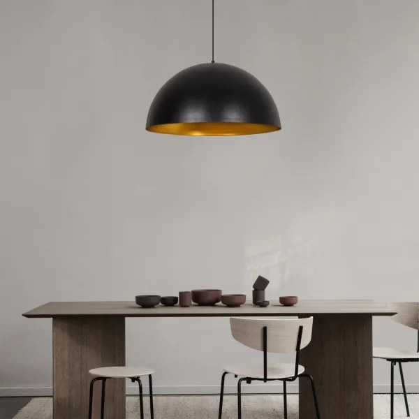 Zsinóros csillár SIVANI 1xE27/40W/230V átm. 60 cm fekete/rézszínű
