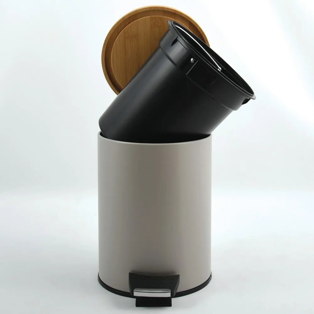 Szürkésbarna acél pedálos szemetes 3 l Adonis – Spirella