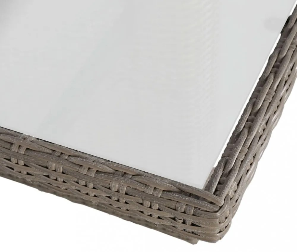 9 részes barna kültéri polyrattan étkezőgarnitúra